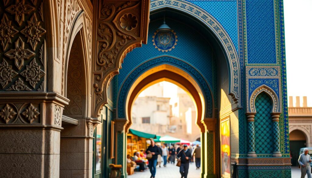Vista attraverso gli archi di Bab Boujloud