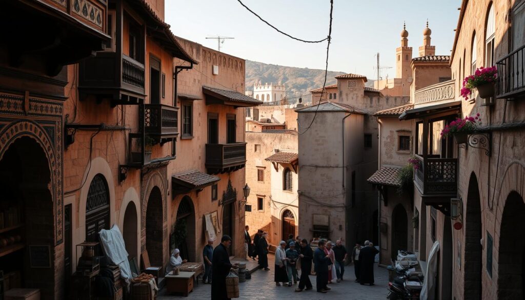 L'ingresso o l'interno della Sinagoga Ibn Danan, un importante sito storico nel Mellah di Fez.