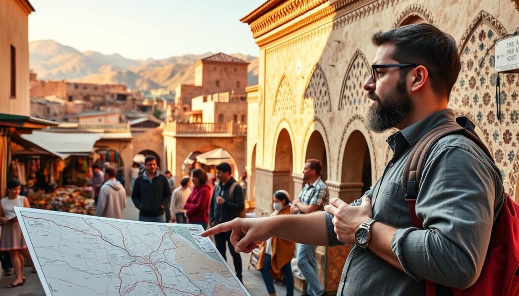Scena-realistica-itinerari-esplorazione-Fez-Marocco-medina-montagne-Atlante