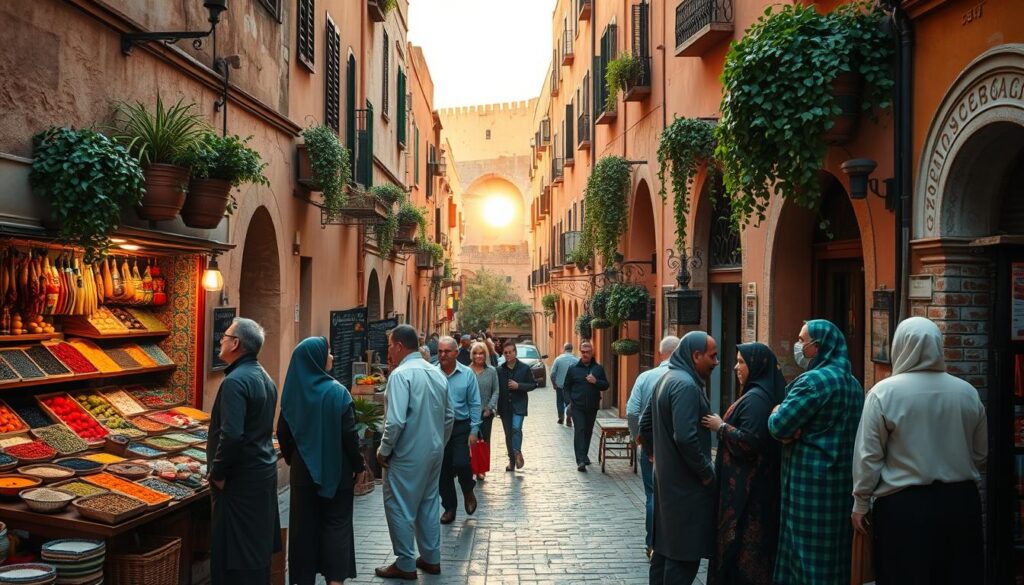 Il cimitero ebraico nel Mellah di Fez, con le sue caratteristiche tombe bianche e una vista sulla città.