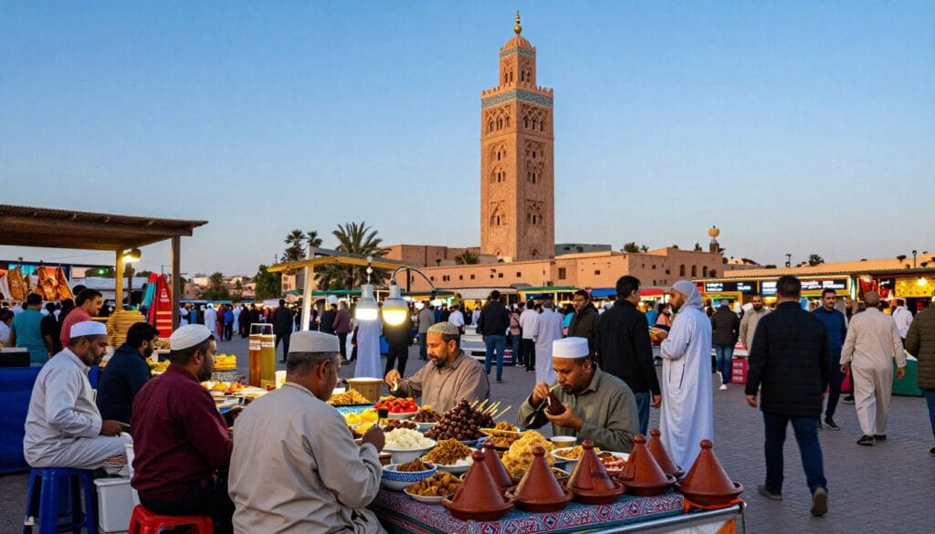 bancarelle Jemaa el-Fna Street food di Marrakech