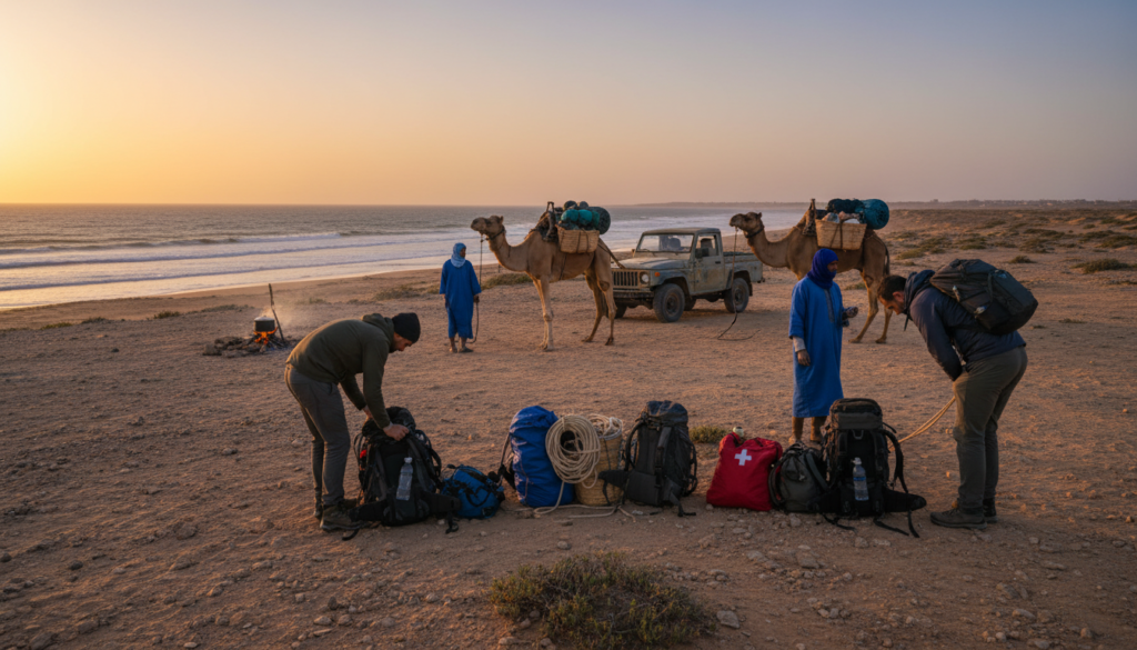 preparativi escursione Sidi Kaouki