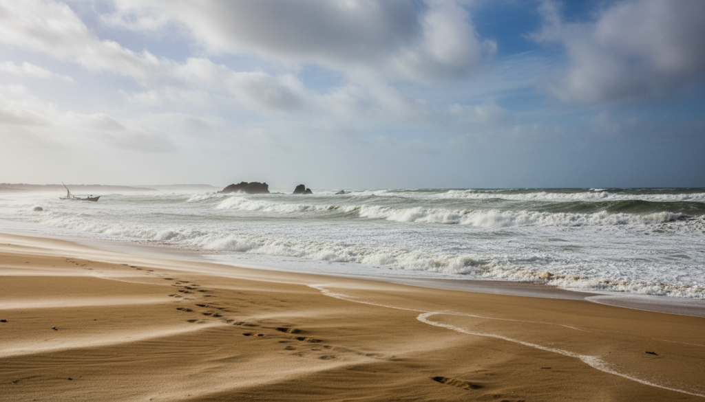 spiaggia atlantica marocco vento onde