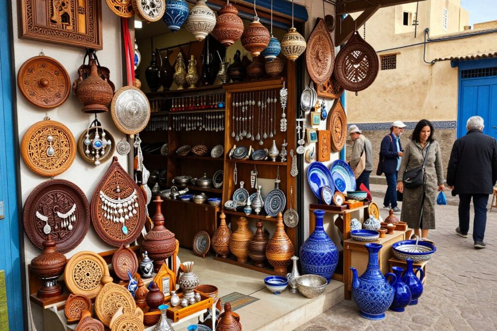Artigianato locale nei souk di Essaouira durante il tour marocco 10 giorni