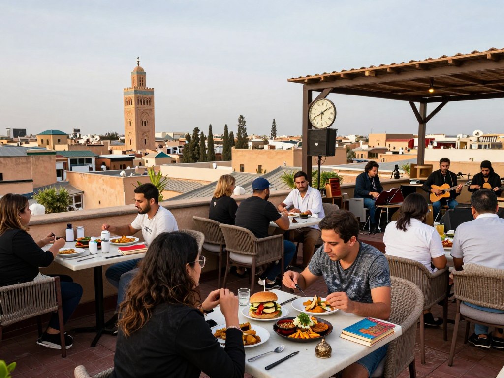 Café Clock a Fes con il famoso hamburger di cammello e terrazza panoramica sulla medina