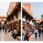 Confronto visivo tra i souk di Fes (più tradizionali) e quelli di Marrakech (più turistici)