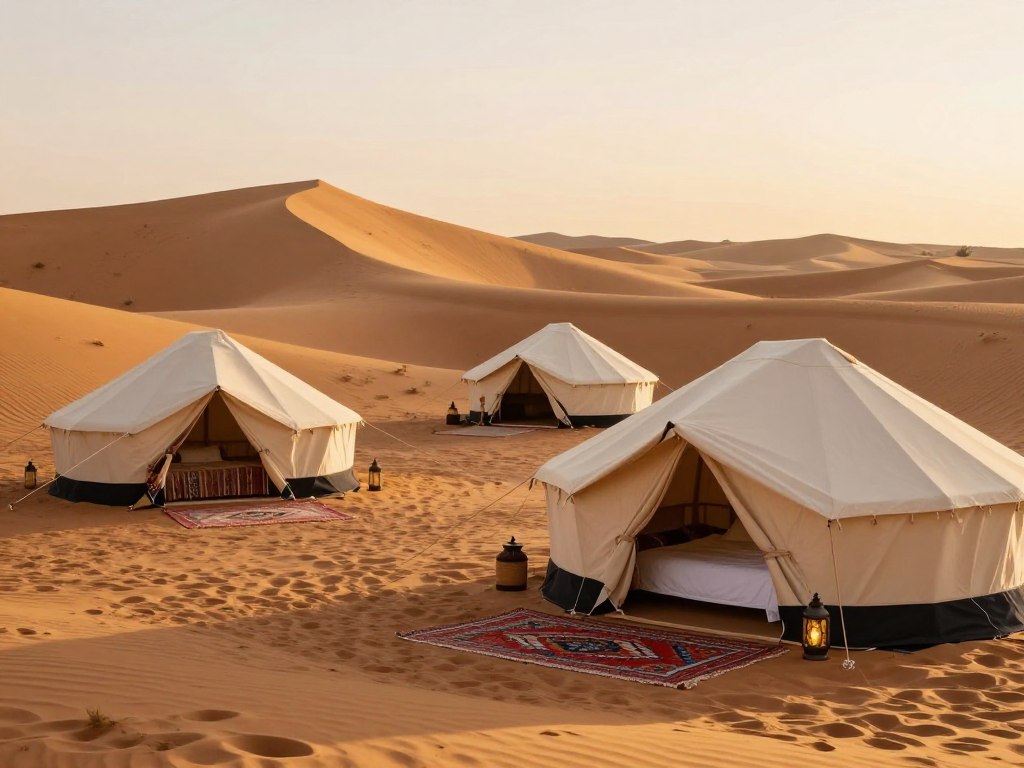 Dune del deserto del Sahara in Marocco con campo tendato luxury Dune del deserto del Sahara in Marocco con campo tendato luxury