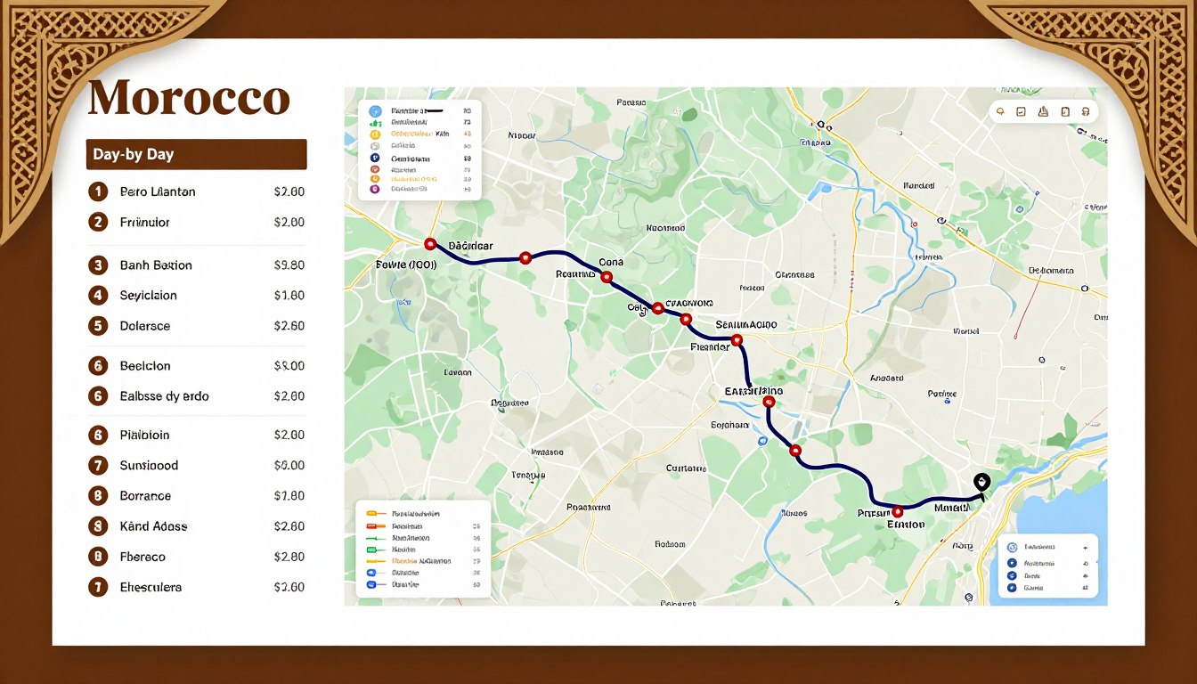 Esempio di PDF itinerario personalizzato generato dalla mappa interattiva del Marocco