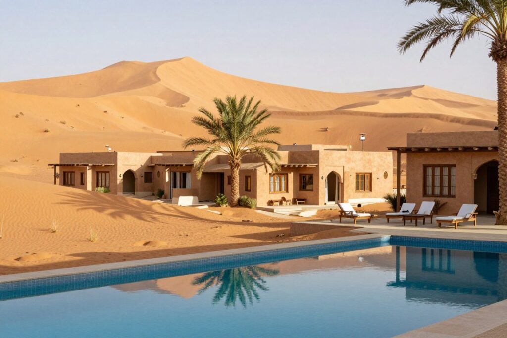 Hotel ai margini del deserto a Merzouga durante il tour marocco 10 giorni