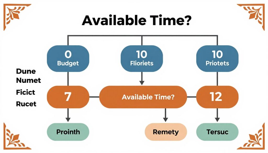 Infografica che mostra il processo decisionale per scegliere la durata ideale del tour marocco