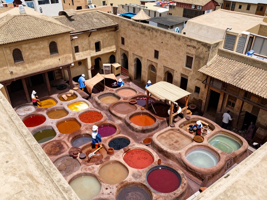Le famose concerie di Fes durante il tour tangeri marrakech 8 giorni