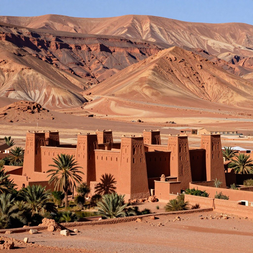 Paesaggio desertico con kasbah nei dintorni di Ouarzazate - Guida di Viaggio in Marocco