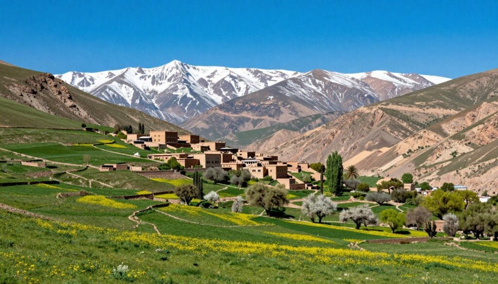 Paesaggio primaverile in Marocco durante un tour di 12 giorni Paesaggio primaverile in Marocco durante un tour di 12 giorni