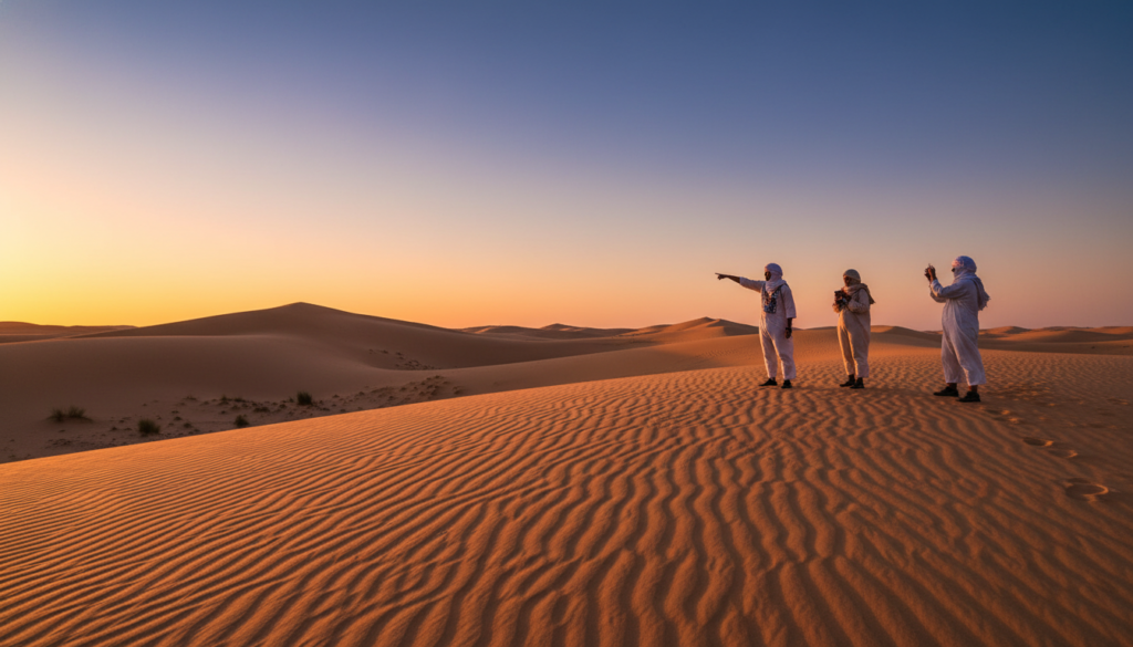 Panorama delle dune di sabbia vicino a Merzouga Panorama delle dune di sabbia vicino a Merzouga