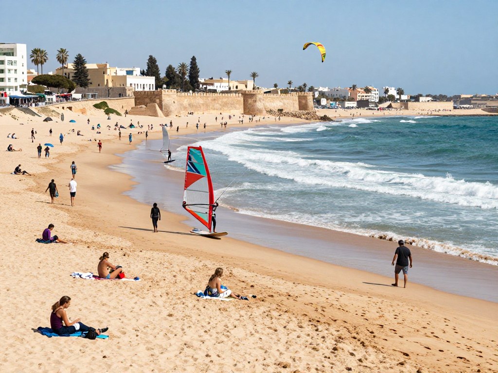 Relax sulla spiaggia di Essaouira durante un tour marocco di 12 giorni