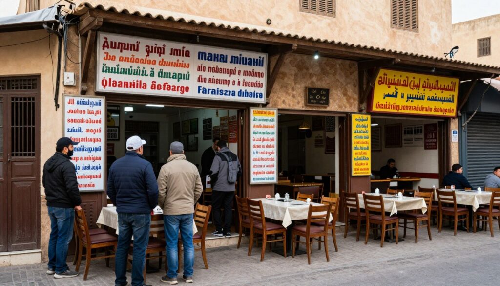 Ristoranti turistici da evitare all'inizio di Talaa Kebira vicino a Bab Boujloud a Fes