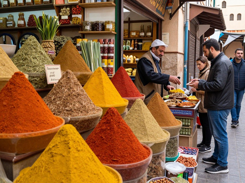 Souk delle spezie nella medina di Fes