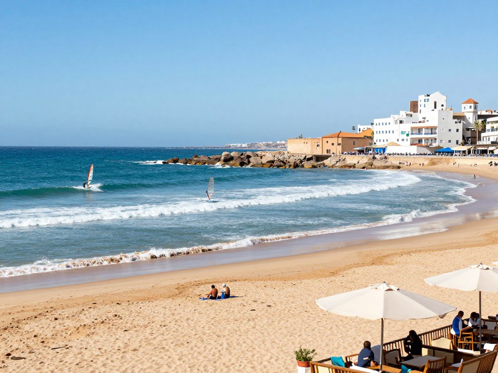 Spiaggia atlantica del Marocco con surf e relax Spiaggia atlantica del Marocco con surf e relax