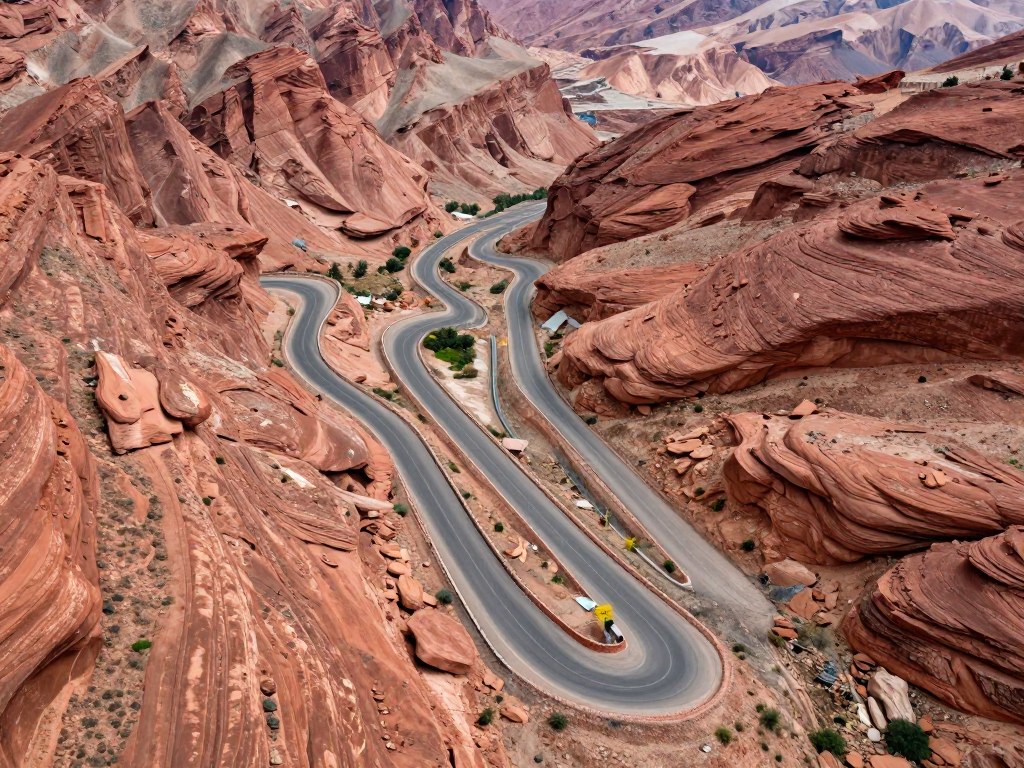 Strada serpeggiante nella Valle del Dades