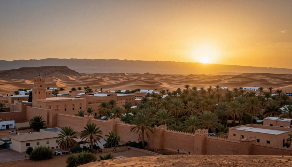 Tramonto sul Marocco che mostra la diversità di paesaggi che si possono esplorare nei tour marocco 7 vs 10 vs 12 giorni