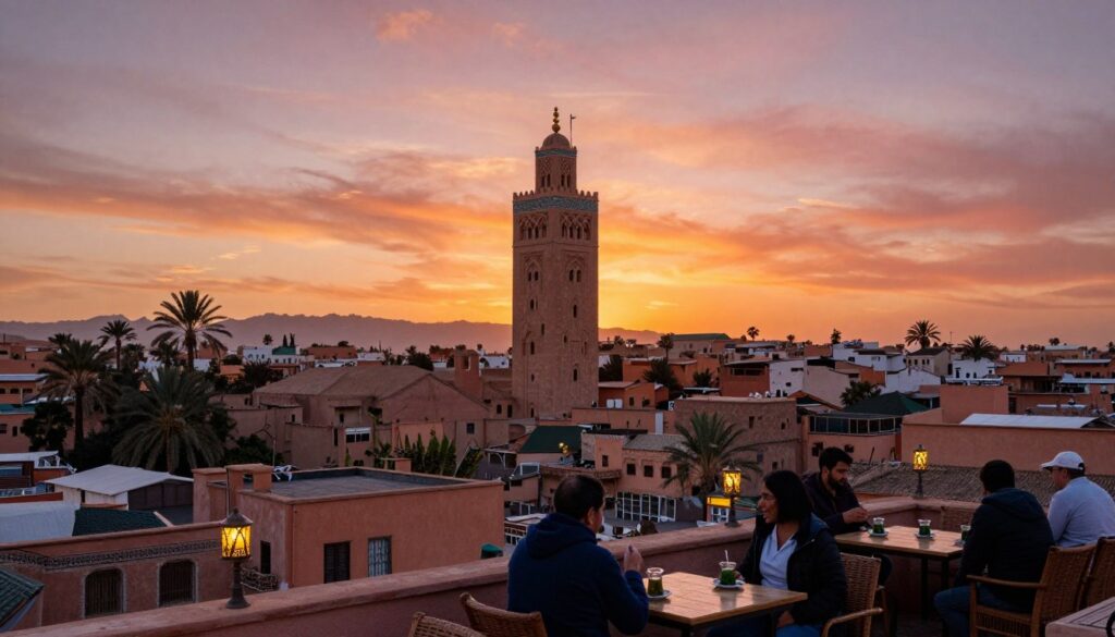 Tramonto sulla medina di Marrakech durante il tour marocco 10 giorni