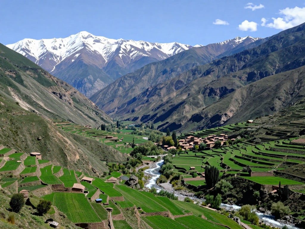 Valle dell'Ourika nelle montagne dell'Atlante durante un tour Marocco 12 giorni Valle dell'Ourika nelle montagne dell'Atlante durante un tour Marocco 12 giorni