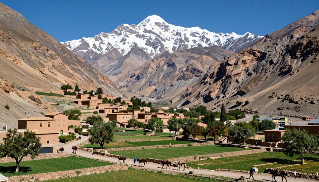 Valle di Imlil con vista sul Monte Toubkal, una delle migliori gite di un giorno da marrakech