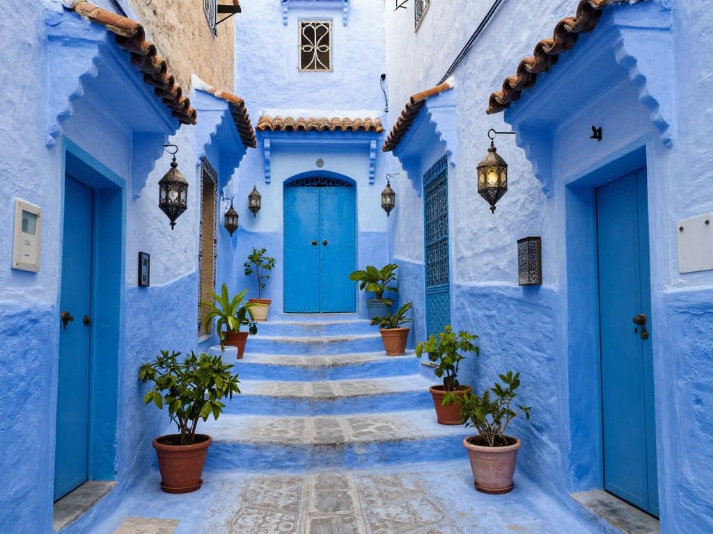 Vicoli blu di Chefchaouen durante un tour Marocco 12 giorni Vicoli blu di Chefchaouen durante un tour Marocco 12 giorni