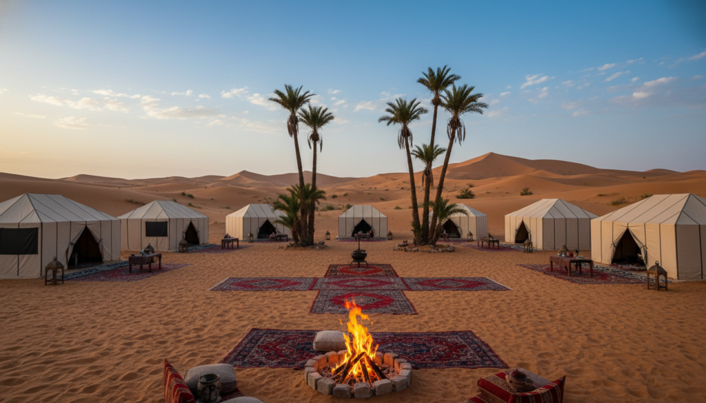campo tendato nel deserto campo tendato nel deserto
