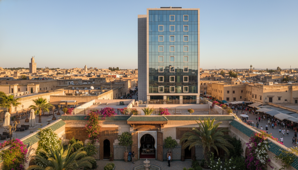 confronto tra riad e hotel a Fez