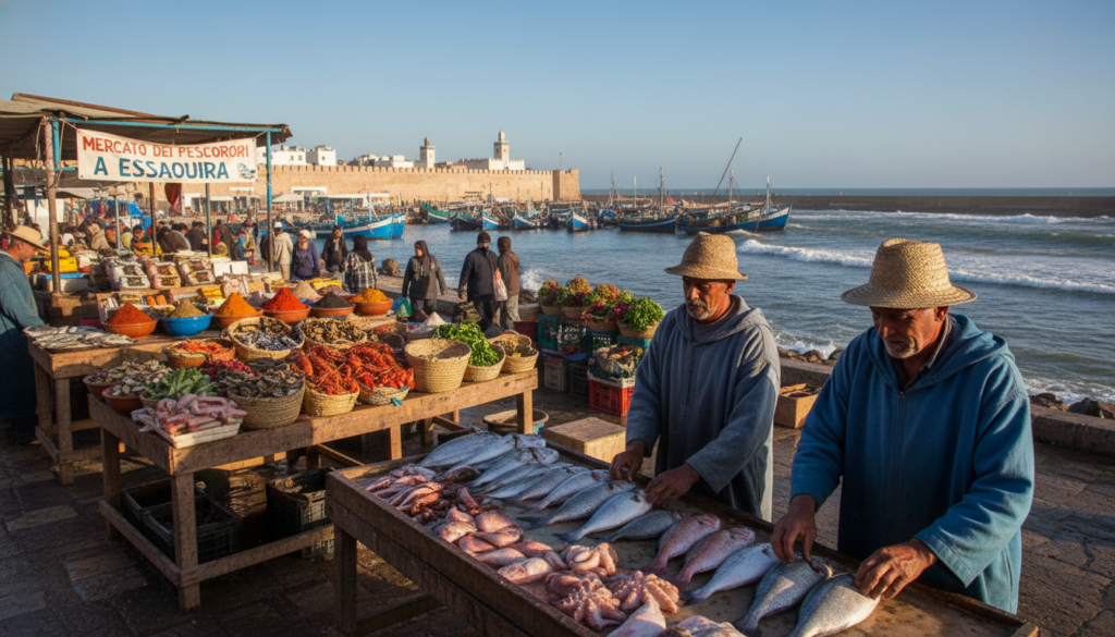 porto essaouira pescatori mercato