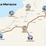 Cosa Fare a Casablanca: Esperienze e Attività Imperdibili 2026 4 Panoramica del tour 4 giorni da Casablanca con mappa del percorso